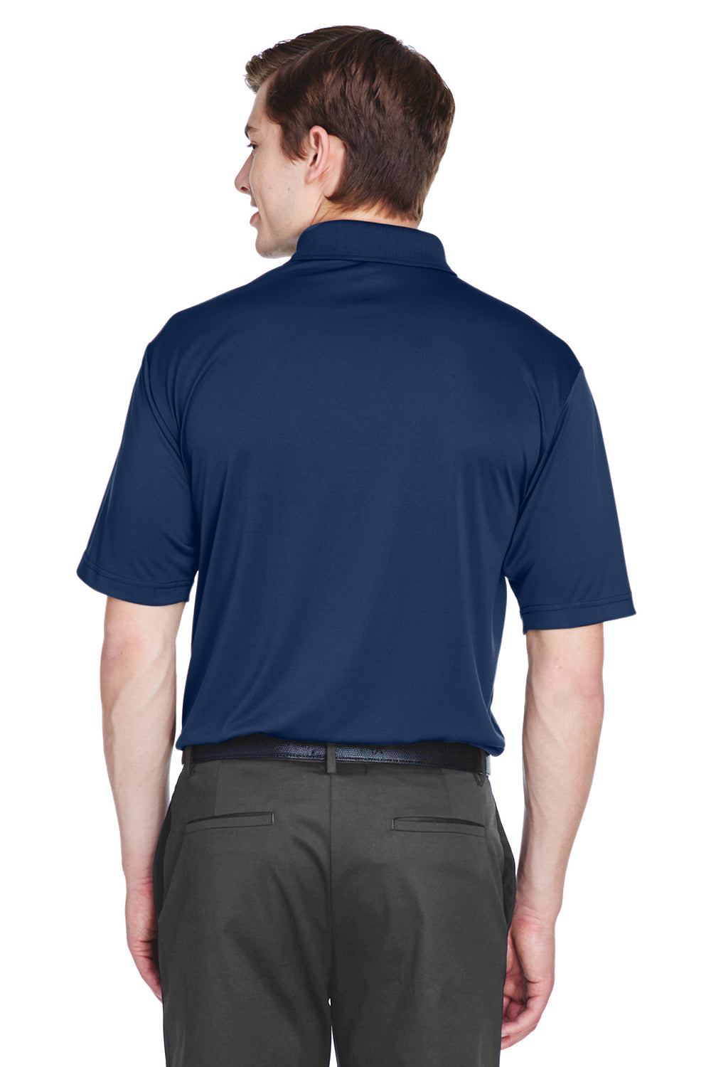 UltraClub 8610 Mens Cool & Dry 8 Star Elite Performance Moisture Wicking Short Sleeve Polo Shirt Navy Blue Back