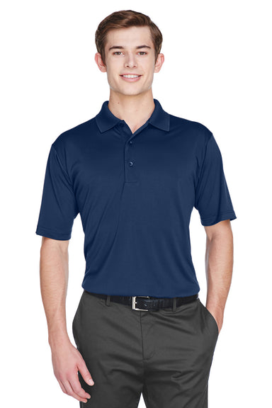 UltraClub 8610 Mens Cool & Dry 8 Star Elite Performance Moisture Wicking Short Sleeve Polo Shirt Navy Blue Front