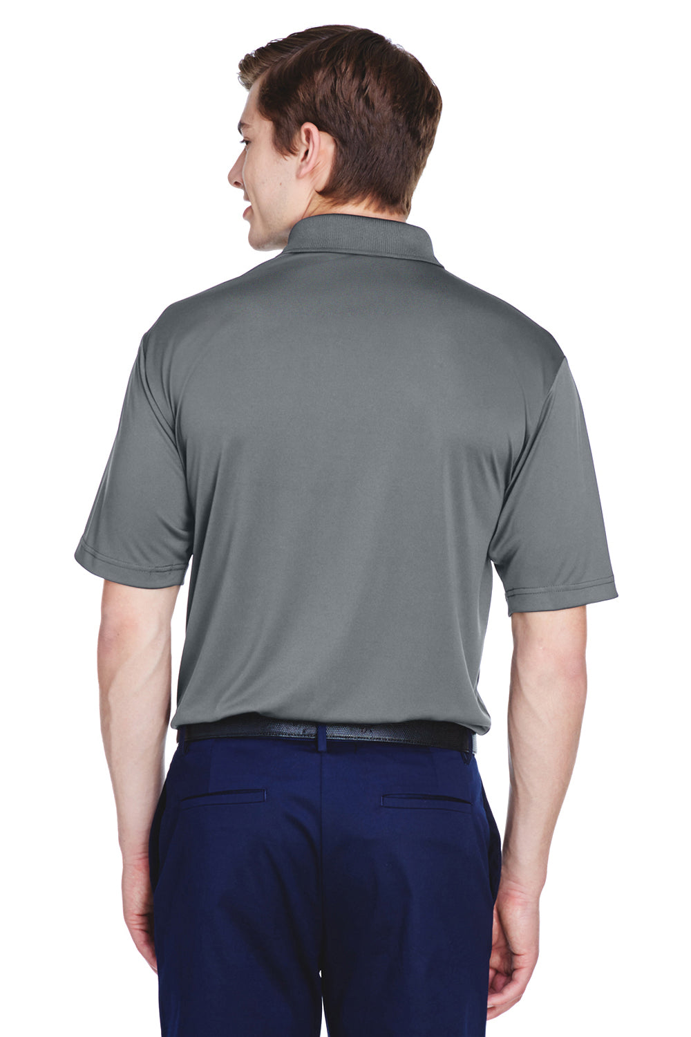 UltraClub 8610 Mens Cool & Dry 8 Star Elite Performance Moisture Wicking Short Sleeve Polo Shirt Charcoal Grey Back