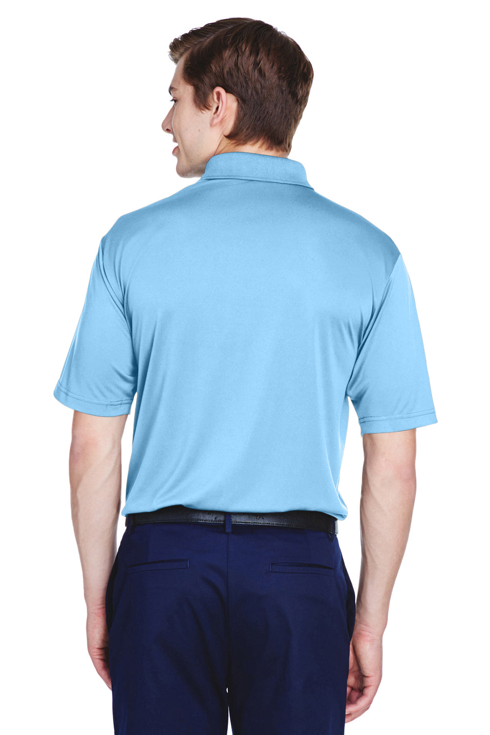 UltraClub 8610 Mens Cool & Dry 8 Star Elite Performance Moisture Wicking Short Sleeve Polo Shirt Columbia Blue Back