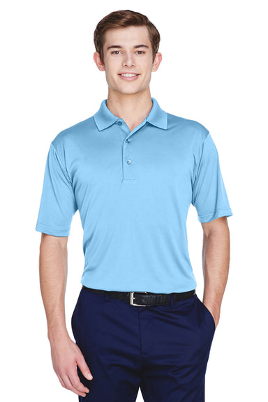 UltraClub 8610 Mens Cool & Dry 8 Star Elite Performance Moisture Wicking Short Sleeve Polo Shirt Columbia Blue Front