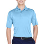 UltraClub Mens Cool & Dry 8 Star Elite Performance Moisture Wicking Short Sleeve Polo Shirt - Columbia Blue