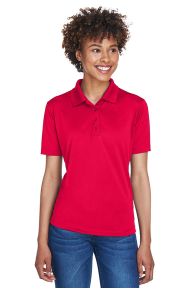 UltraClub 8610L Womens Cool & Dry 8 Star Elite Performance Moisture Wicking Short Sleeve Polo Shirt Red Front