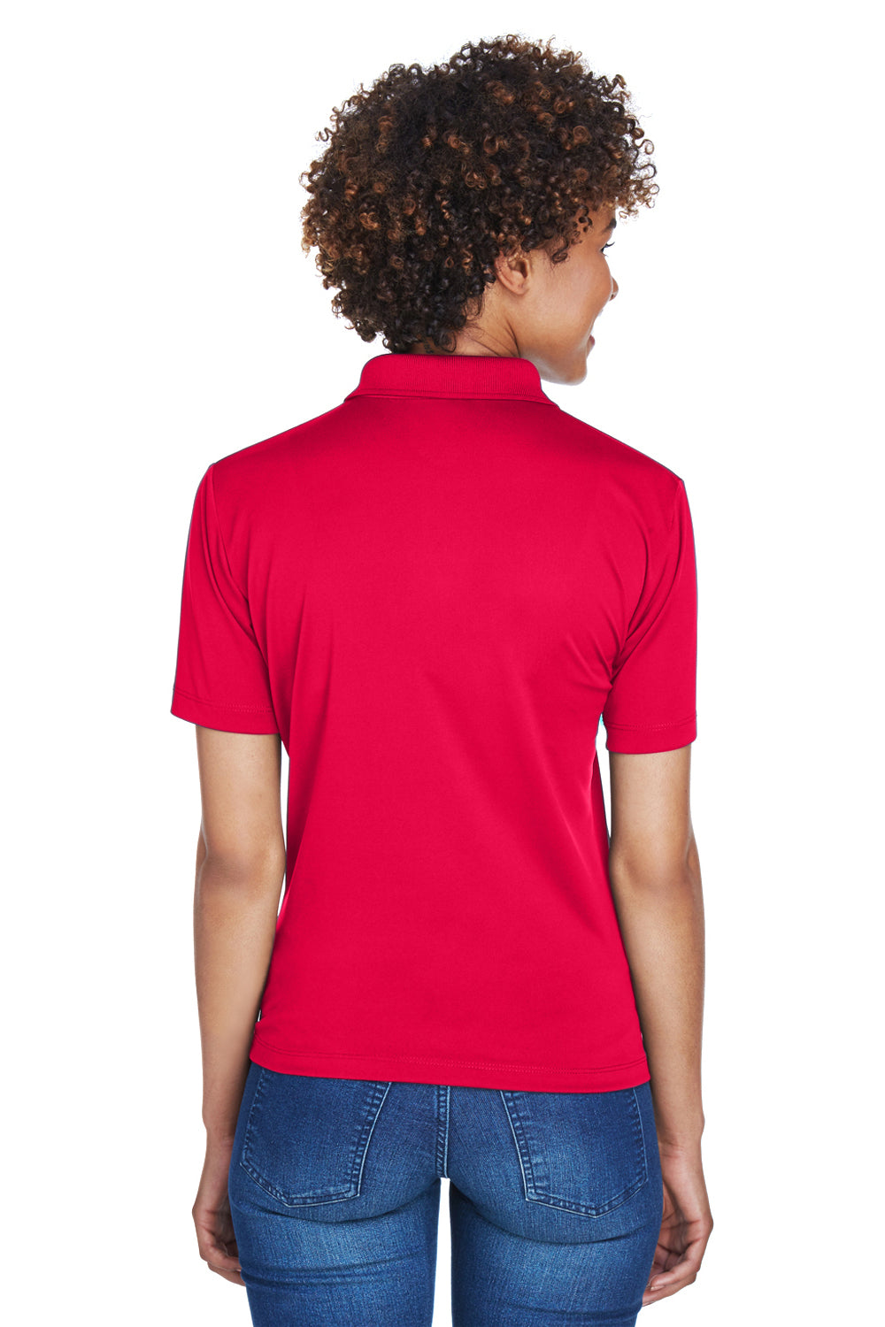 UltraClub 8610L Womens Cool & Dry 8 Star Elite Performance Moisture Wicking Short Sleeve Polo Shirt Red Back