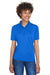 UltraClub 8610L Womens Cool & Dry 8 Star Elite Performance Moisture Wicking Short Sleeve Polo Shirt Royal Blue Front