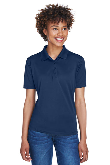 UltraClub 8610L Womens Cool & Dry 8 Star Elite Performance Moisture Wicking Short Sleeve Polo Shirt Navy Blue Front