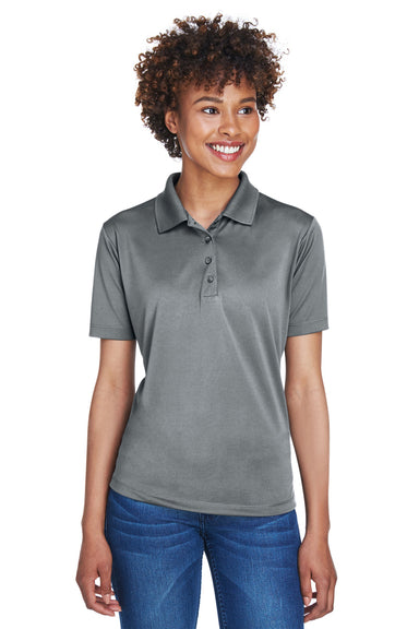 UltraClub 8610L Womens Cool & Dry 8 Star Elite Performance Moisture Wicking Short Sleeve Polo Shirt Charcoal Grey Front