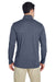 UltraClub 8618 Mens Heather Cool & Dry Performance Moisture Wicking 1/4 Zip Sweatshirt Navy Blue Back