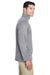 UltraClub 8618 Mens Heather Cool & Dry Performance Moisture Wicking 1/4 Zip Sweatshirt Charcoal Grey Side