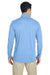 UltraClub 8618 Mens Heather Cool & Dry Performance Moisture Wicking 1/4 Zip Sweatshirt Columbia Blue Back