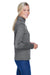 UltraClub 8618W Womens Heather Cool & Dry Performance Moisture Wicking 1/4 Zip Sweatshirt Black Side
