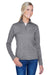 UltraClub 8618W Womens Heather Cool & Dry Performance Moisture Wicking 1/4 Zip Sweatshirt Charcoal Grey Front