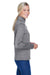 UltraClub 8618W Womens Heather Cool & Dry Performance Moisture Wicking 1/4 Zip Sweatshirt Charcoal Grey Side