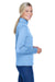 UltraClub 8618W Womens Heather Cool & Dry Performance Moisture Wicking 1/4 Zip Sweatshirt Columbia Blue Side