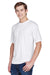 UltraClub 8620 Mens Cool & Dry Performance Moisture Wicking Short Sleeve Crewneck T-Shirt White Front