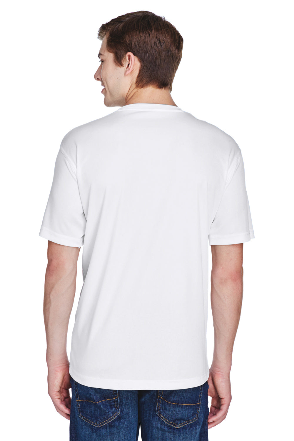 UltraClub 8620 Mens Cool & Dry Performance Moisture Wicking Short Sleeve Crewneck T-Shirt White Back