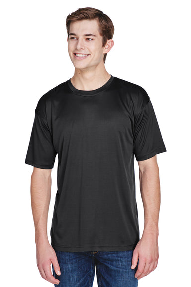 UltraClub 8620 Mens Cool & Dry Performance Moisture Wicking Short Sleeve Crewneck T-Shirt Black Front