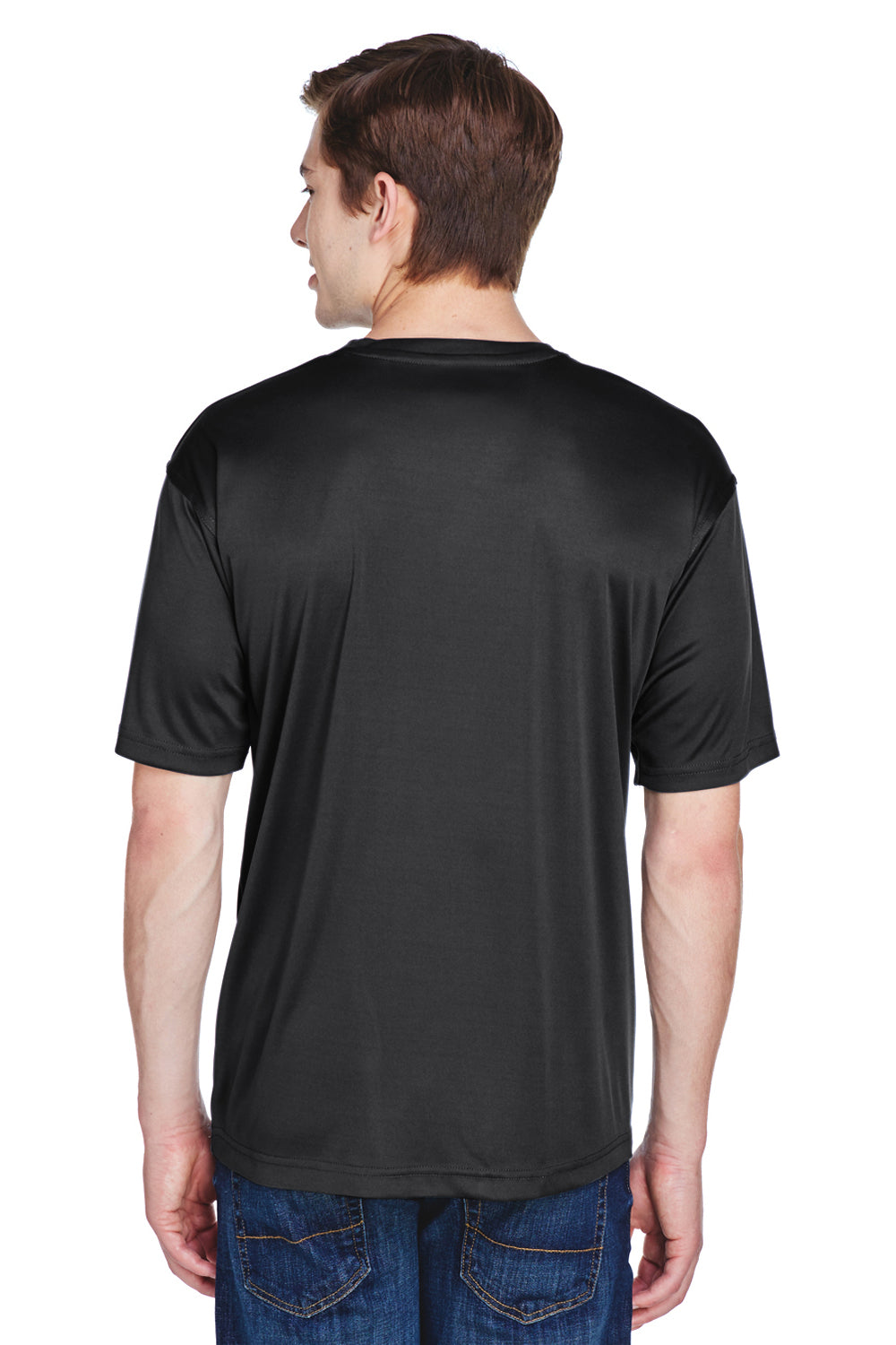 UltraClub 8620 Mens Cool & Dry Performance Moisture Wicking Short Sleeve Crewneck T-Shirt Black Back