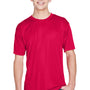 UltraClub Mens Cool & Dry Performance Moisture Wicking Short Sleeve Crewneck T-Shirt - Red