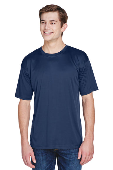 UltraClub 8620 Mens Cool & Dry Performance Moisture Wicking Short Sleeve Crewneck T-Shirt Navy Blue Front