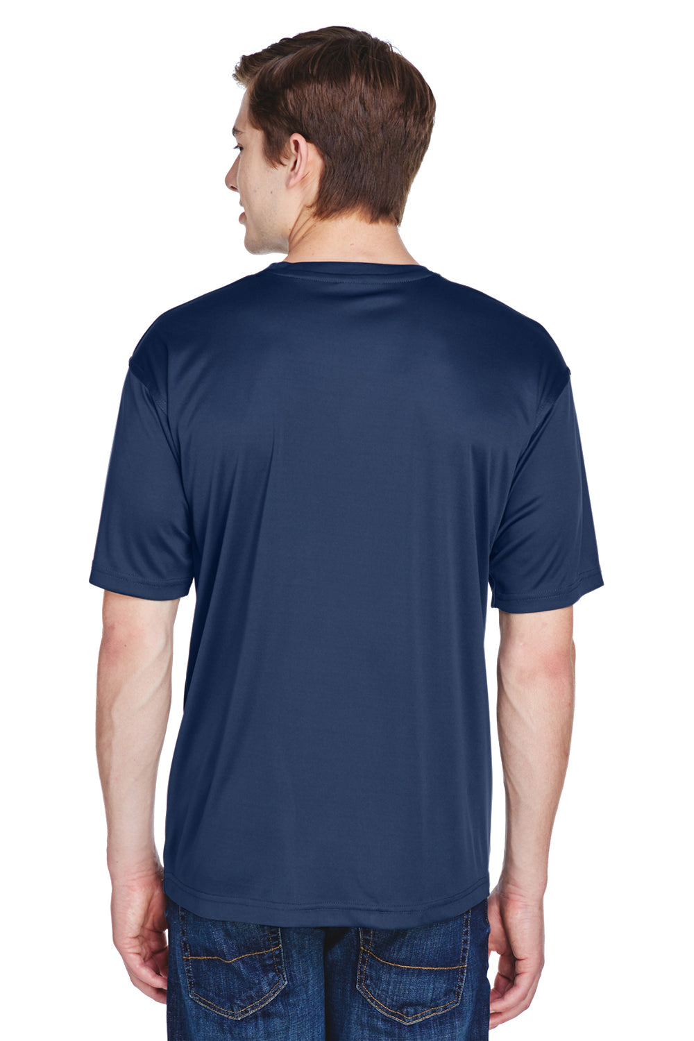 UltraClub 8620 Mens Cool & Dry Performance Moisture Wicking Short Sleeve Crewneck T-Shirt Navy Blue Back