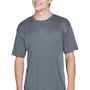 UltraClub Mens Cool & Dry Performance Moisture Wicking Short Sleeve Crewneck T-Shirt - Charcoal Grey