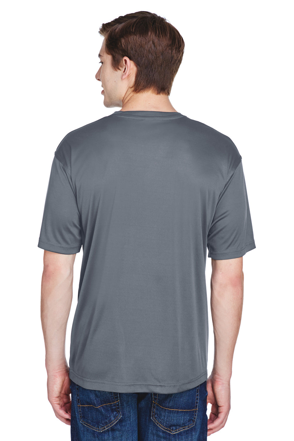 UltraClub 8620 Mens Cool & Dry Performance Moisture Wicking Short Sleeve Crewneck T-Shirt Charcoal Grey Back