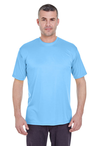 UltraClub 8620 Mens Cool & Dry Performance Moisture Wicking Short Sleeve Crewneck T-Shirt Columbia Blue Front