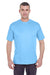 UltraClub 8620 Mens Cool & Dry Performance Moisture Wicking Short Sleeve Crewneck T-Shirt Columbia Blue Front
