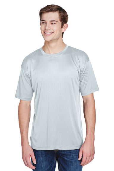 UltraClub 8620 Mens Cool & Dry Performance Moisture Wicking Short Sleeve Crewneck T-Shirt Grey Front