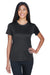 UltraClub 8620L Womens Cool & Dry Performance Moisture Wicking Short Sleeve Crewneck T-Shirt Black Front