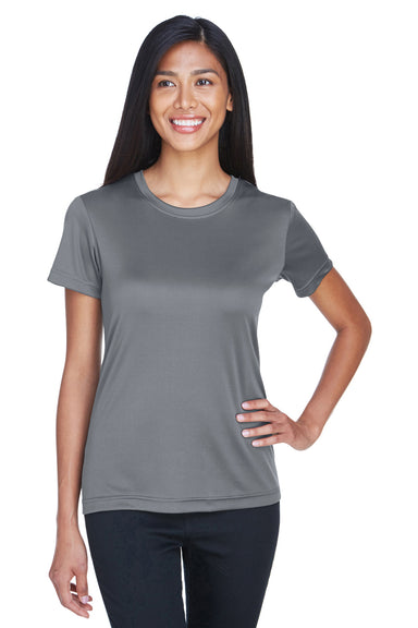 UltraClub 8620L Womens Cool & Dry Performance Moisture Wicking Short Sleeve Crewneck T-Shirt Charcoal Grey Front