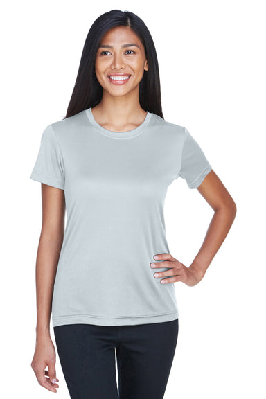 UltraClub 8620L Womens Cool & Dry Performance Moisture Wicking Short Sleeve Crewneck T-Shirt Grey Front