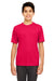 UltraClub 8620Y Youth Cool & Dry Performance Moisture Wicking Short Sleeve Crewneck T-Shirt Red Front