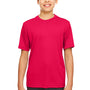 UltraClub Youth Cool & Dry Performance Moisture Wicking Short Sleeve Crewneck T-Shirt - Red