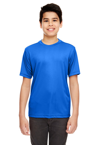 UltraClub 8620Y Youth Cool & Dry Performance Moisture Wicking Short Sleeve Crewneck T-Shirt Royal Blue Front