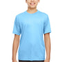 UltraClub Youth Cool & Dry Performance Moisture Wicking Short Sleeve Crewneck T-Shirt - Columbia Blue