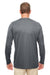 UltraClub 8622 Mens Cool & Dry Performance Moisture Wicking Long Sleeve Crewneck T-Shirt Charcoal Grey Back