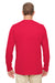 UltraClub 8622 Mens Cool & Dry Performance Moisture Wicking Long Sleeve Crewneck T-Shirt Red Back