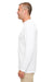 UltraClub 8622 Mens Cool & Dry Performance Moisture Wicking Long Sleeve Crewneck T-Shirt White Side