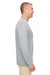 UltraClub 8622 Mens Cool & Dry Performance Moisture Wicking Long Sleeve Crewneck T-Shirt Grey Side