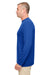 UltraClub 8622 Mens Cool & Dry Performance Moisture Wicking Long Sleeve Crewneck T-Shirt Royal Blue Side