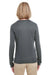 UltraClub 8622W Womens Cool & Dry Performance Moisture Wicking Long Sleeve Crewneck T-Shirt Charcoal Grey Back