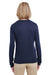 UltraClub 8622W Womens Cool & Dry Performance Moisture Wicking Long Sleeve Crewneck T-Shirt Navy Blue Back