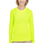 UltraClub Womens Cool & Dry Performance Moisture Wicking Long Sleeve Crewneck T-Shirt - Bright Yellow