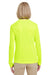 UltraClub 8622W Womens Cool & Dry Performance Moisture Wicking Long Sleeve Crewneck T-Shirt Bright Yellow Back