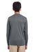 UltraClub 8622Y Youth Cool & Dry Performance Moisture Wicking Long Sleeve Crewneck T-Shirt Charcoal Grey Back