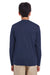 UltraClub 8622Y Youth Cool & Dry Performance Moisture Wicking Long Sleeve Crewneck T-Shirt Navy Blue Back