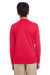 UltraClub 8622Y Youth Cool & Dry Performance Moisture Wicking Long Sleeve Crewneck T-Shirt Red Back