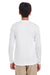 UltraClub 8622Y Youth Cool & Dry Performance Moisture Wicking Long Sleeve Crewneck T-Shirt White Back